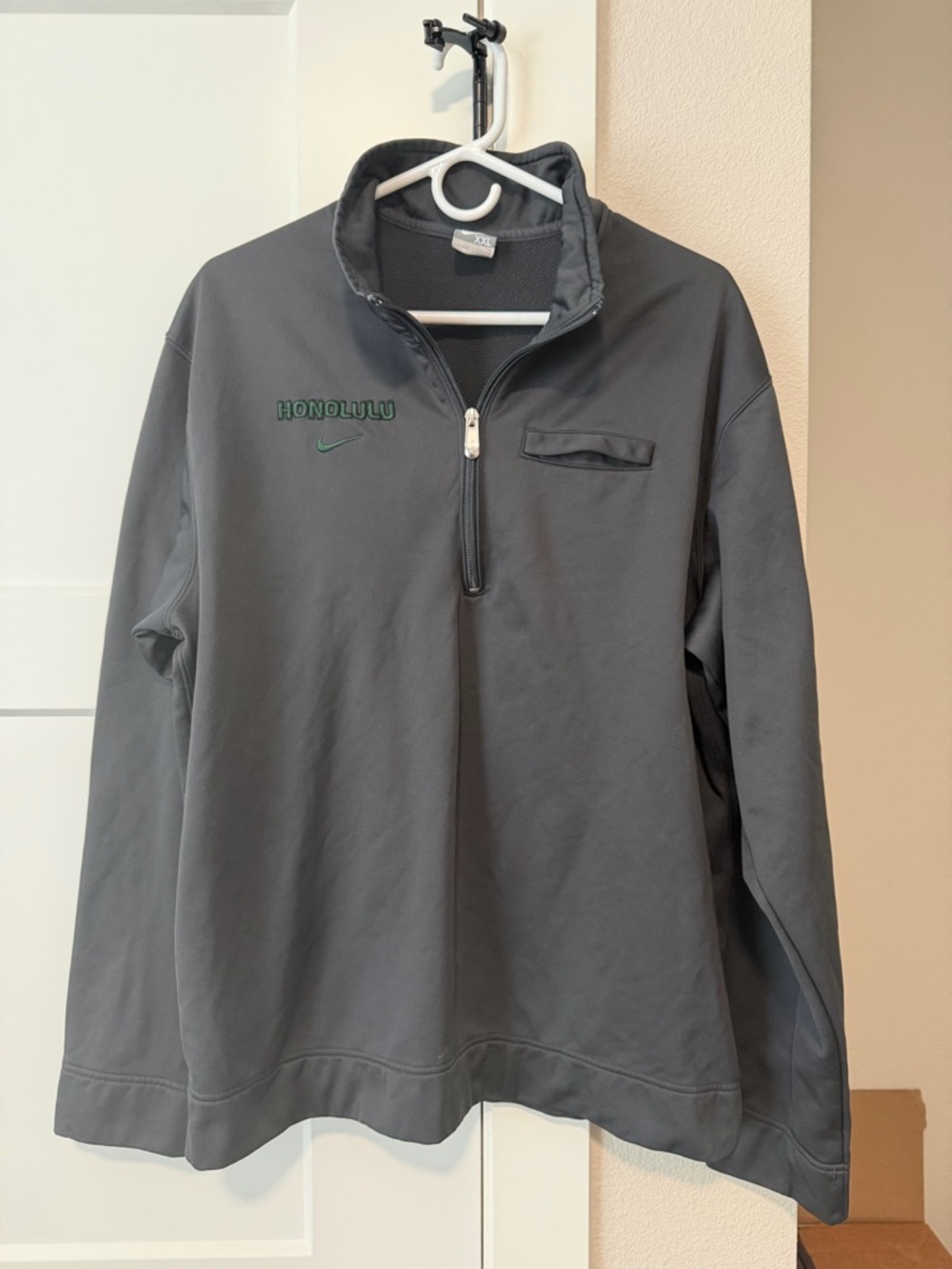 Men’s Nike grey Honolulu quarter-zip fleece pullover XXL